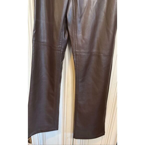 Jakke Women's High Rise Faux Leather Cindy Trousers Chocolate Small NWT - Picture 9 of 11